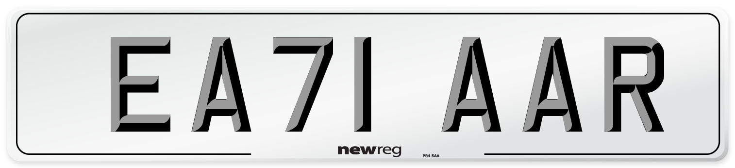 EA71 AAR Number Plate from New Reg